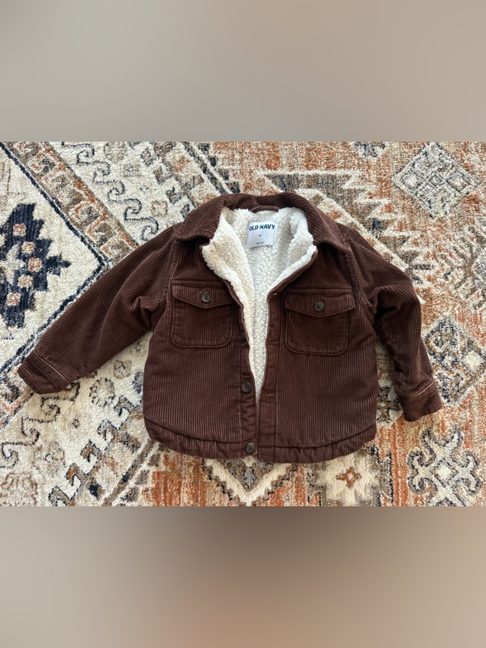 Old Navy Brown Corduroy Sherpa-Lined Kids Jacket Size 2T